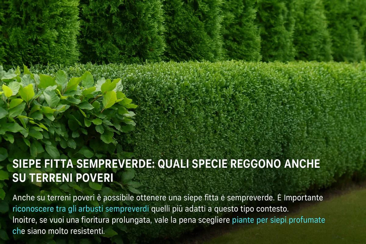 Siepe fitta sempreverde: quali specie reggono anche su terreni poveri