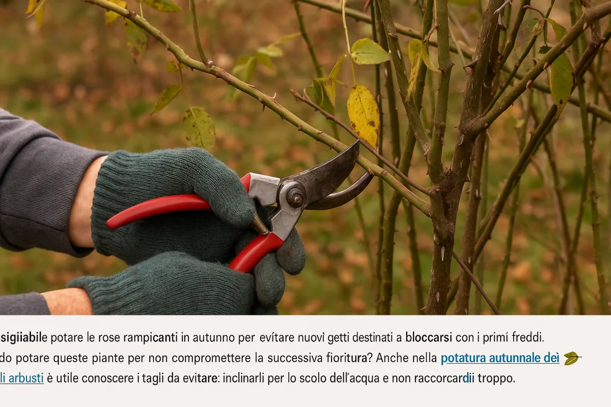 Potare le rose rampicanti in autunno: il taglio che blocca i nuovi getti