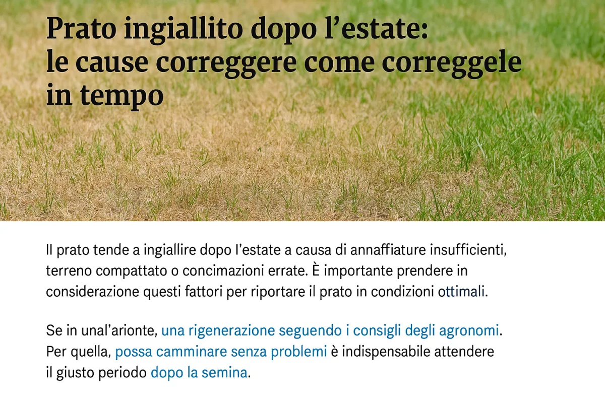 Prato ingiallito dopo l'estate: le cause nascoste e come correggerle in tempo