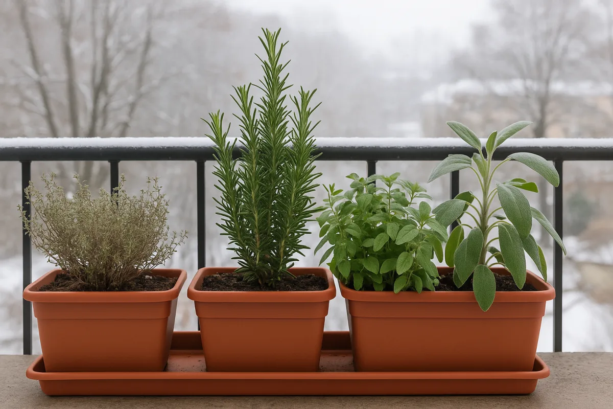 Erbe aromatiche sul balcone in inverno: le varietà che reggono senza protezioni