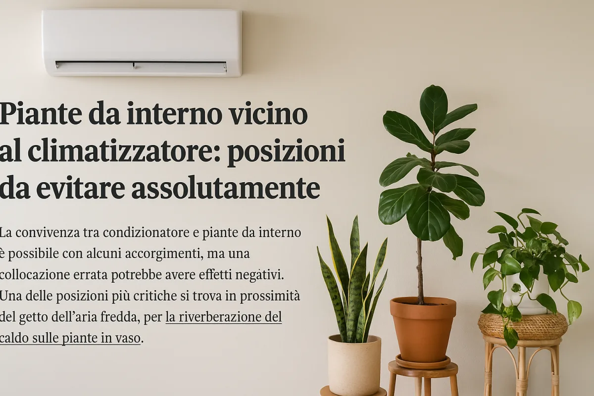 Piante da interno vicino al climatizzatore: posizioni da evitare assolutamente