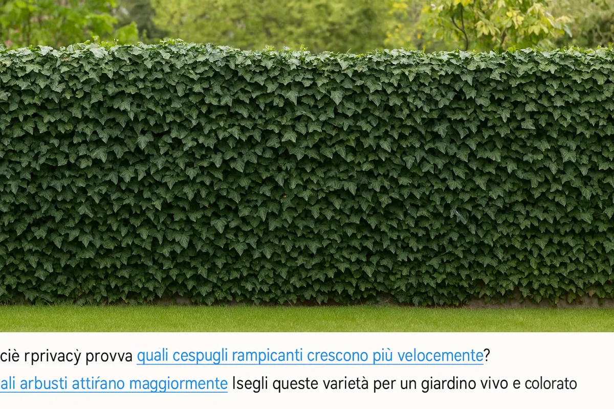 Rampicanti sempreverdi per privacy: la specie che copre più in fretta senza cure eccessive
