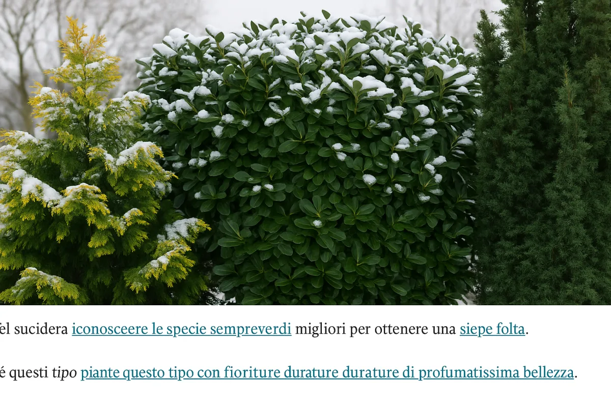 Siepe sempreverde in clima freddo: le specie che non soffrono il gelo