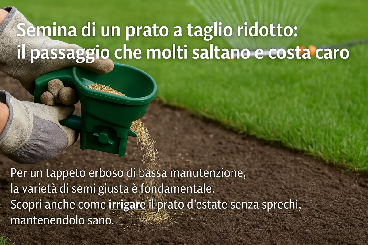 Semina di un prato a taglio ridotto: il passaggio che molti saltano e costa caro