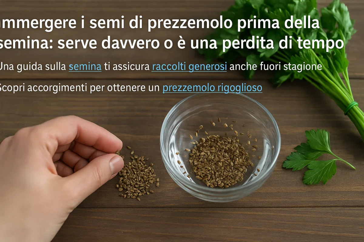 Immergere i semi di prezzemolo prima della semina: serve davvero o è una perdita di tempo