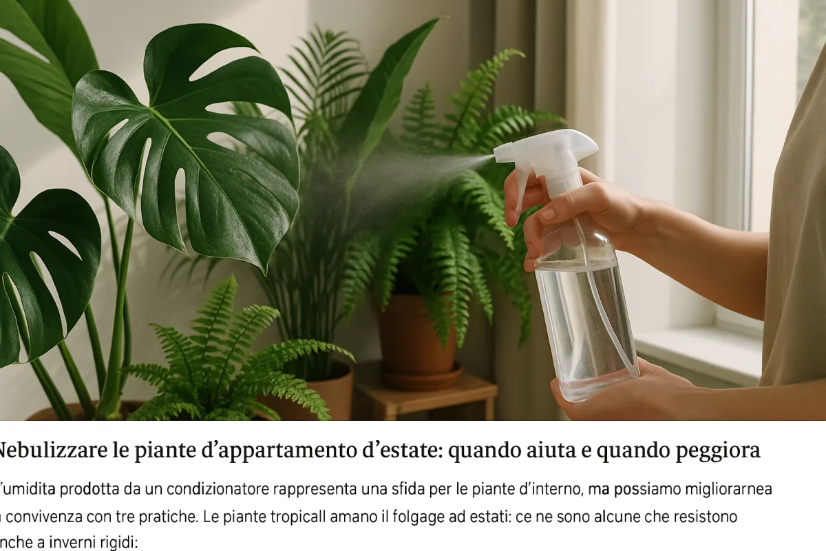 Nebulizzare le piante d'appartamento d'estate: quando aiuta e quando peggiora