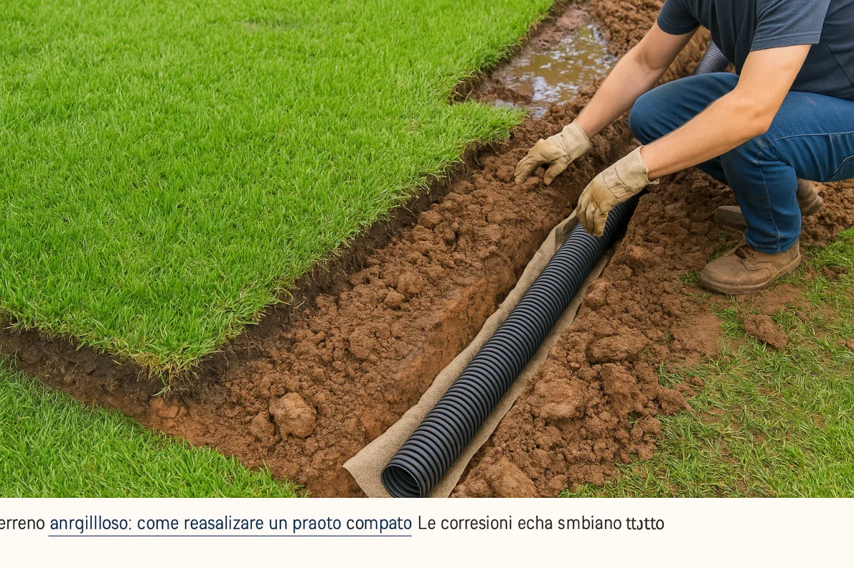 Drenaggio del prato su suolo argilloso: la soluzione che funziona davvero in profondità