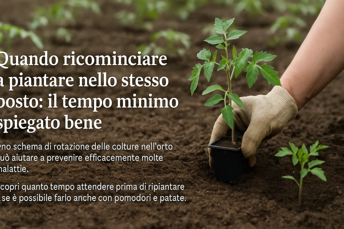 Quando ricominciare a piantare nello stesso posto: il tempo minimo spiegato bene