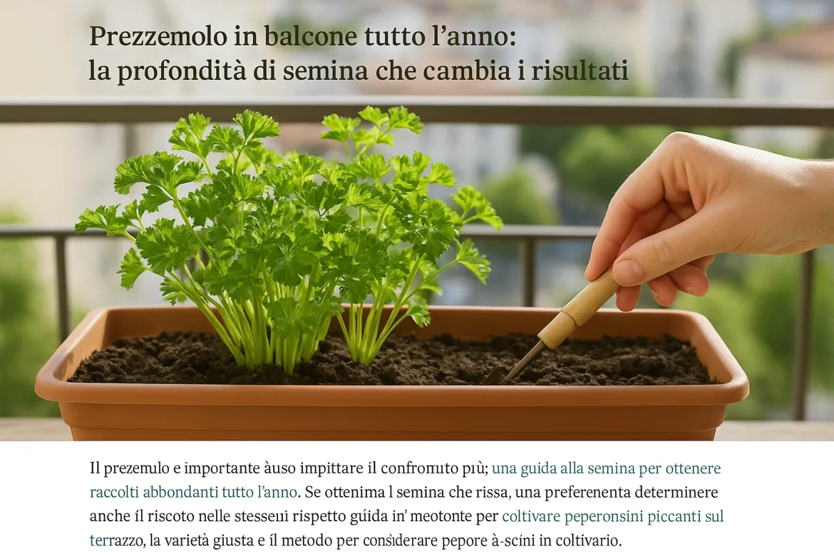 Prezzemolo in balcone tutto l'anno: la profondità di semina che cambia i risultati