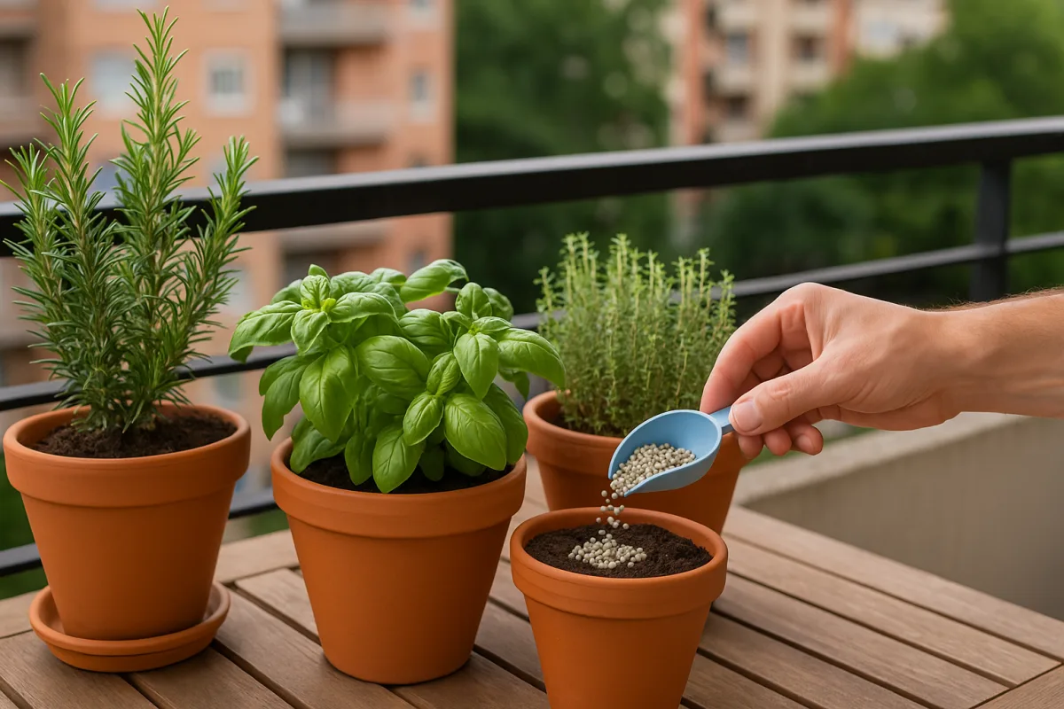 Aromatiche in vaso sul balcone: perché il concime giusto cambia anche l'aroma