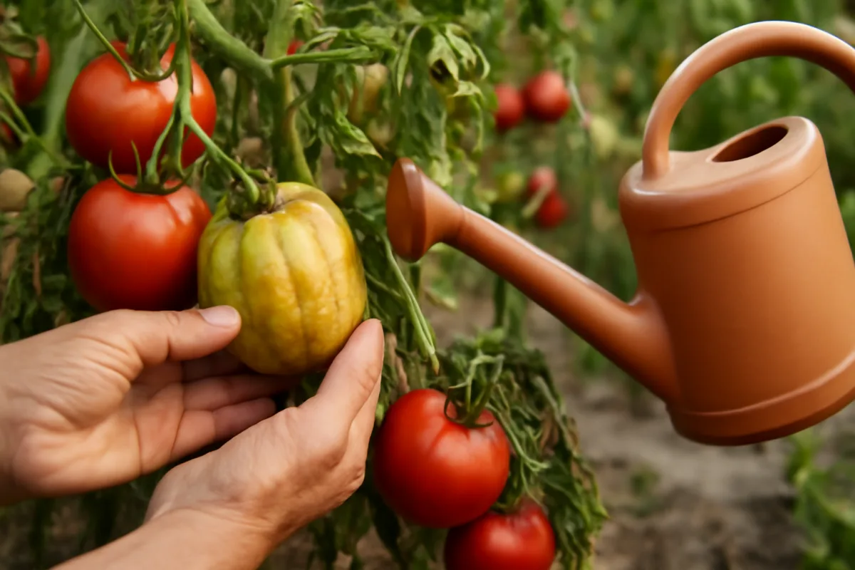 Pomodori che ingialliscono ad agosto: le cause e come salvarli subito