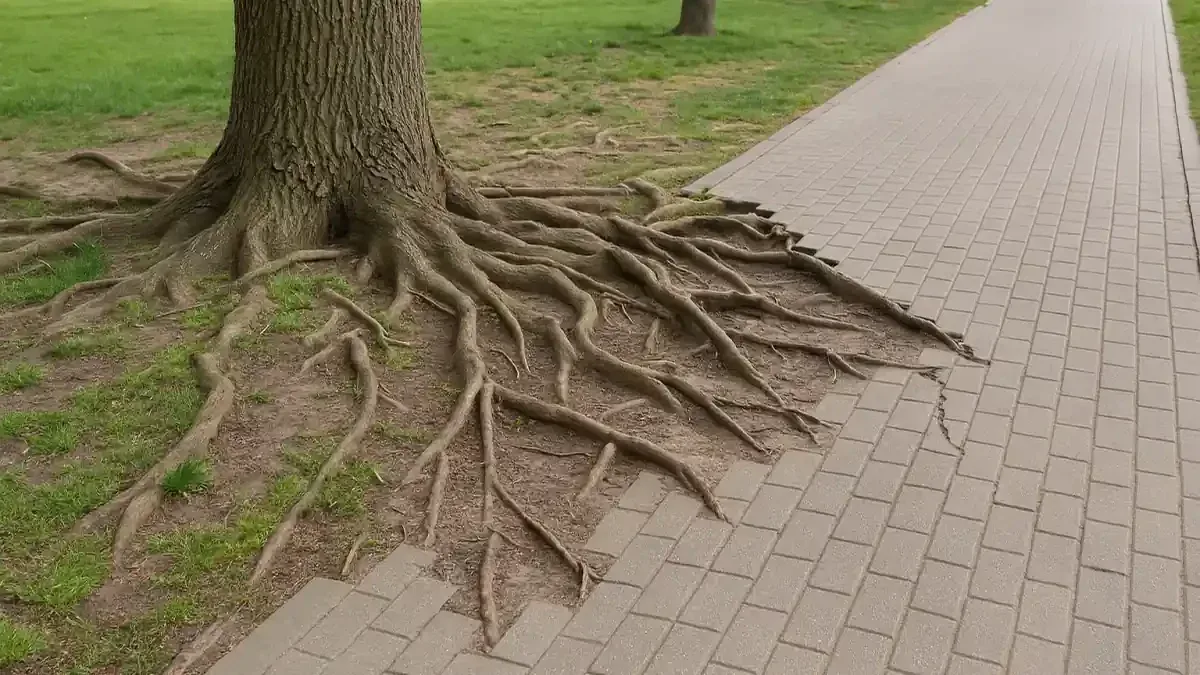Radici degli alberi vicino al vialetto: quali segnali osservare prima di riparare la pavimentazione