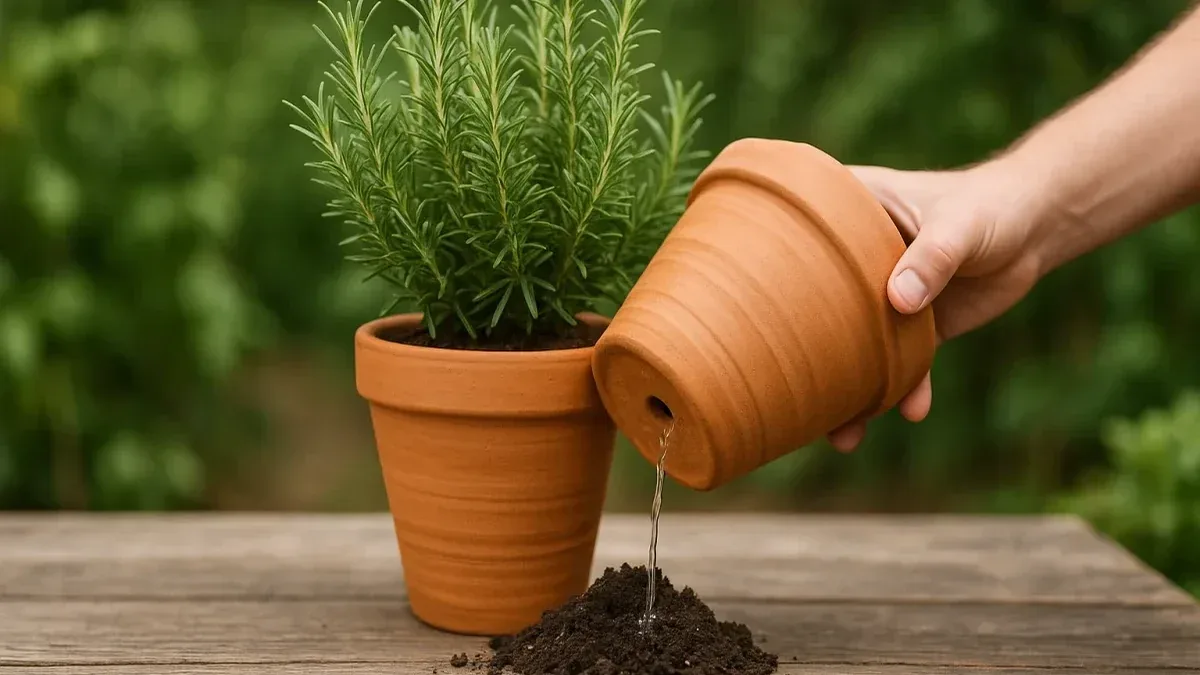 Rosmarino in vaso: come scegliere un contenitore che favorisca il drenaggio