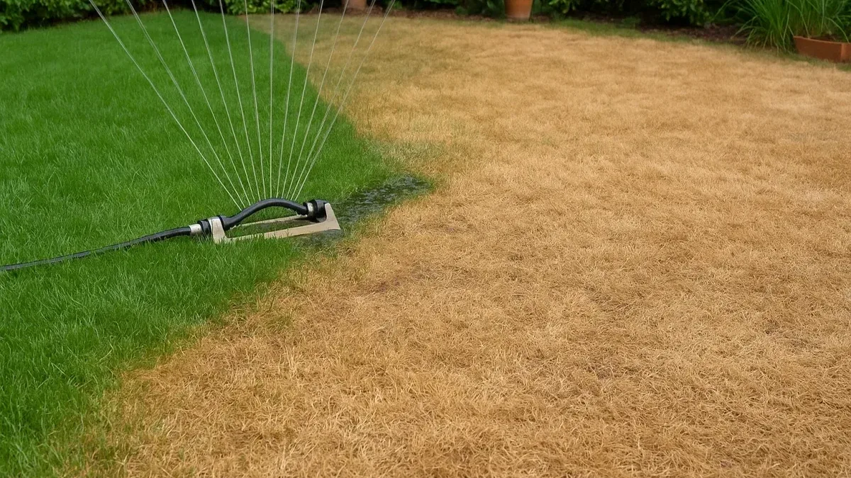 Terreno secco che respinge l’acqua nel prato: come verificarlo prima di irrigare di più