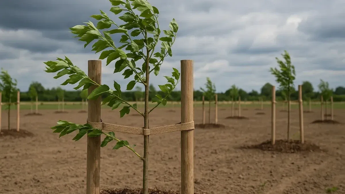 Tutore per un giovane albero: come fissarlo senza stringere il tronco