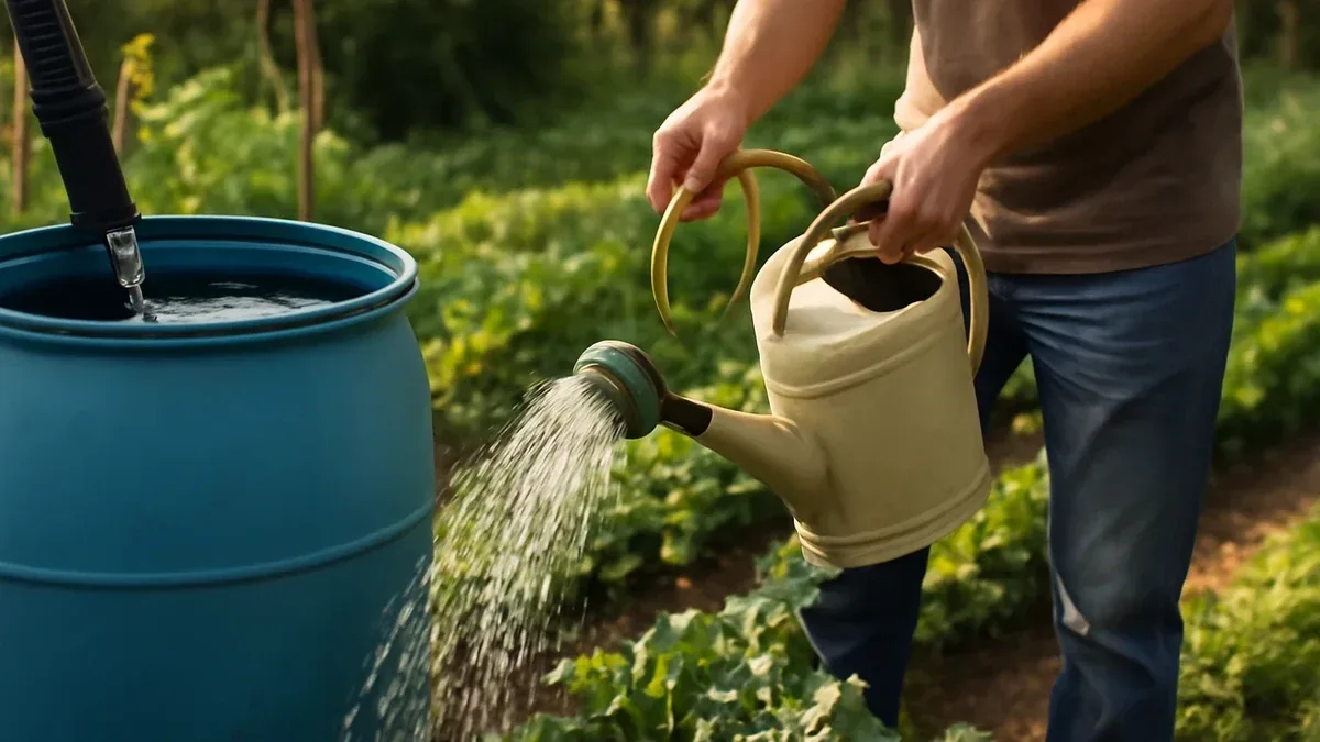 Acqua piovana raccolta in un bidone: come conservarla evitando ristagni scoperti