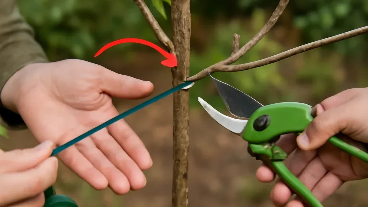 Albero giovane con tutore: come controllare legacci e punti di sfregamento