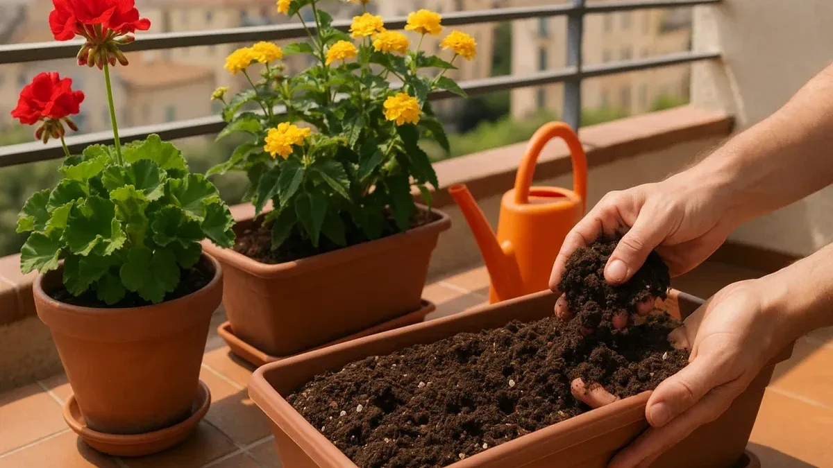 Terriccio rovesciato sul balcone: come raccoglierlo senza intasare gli scarichi