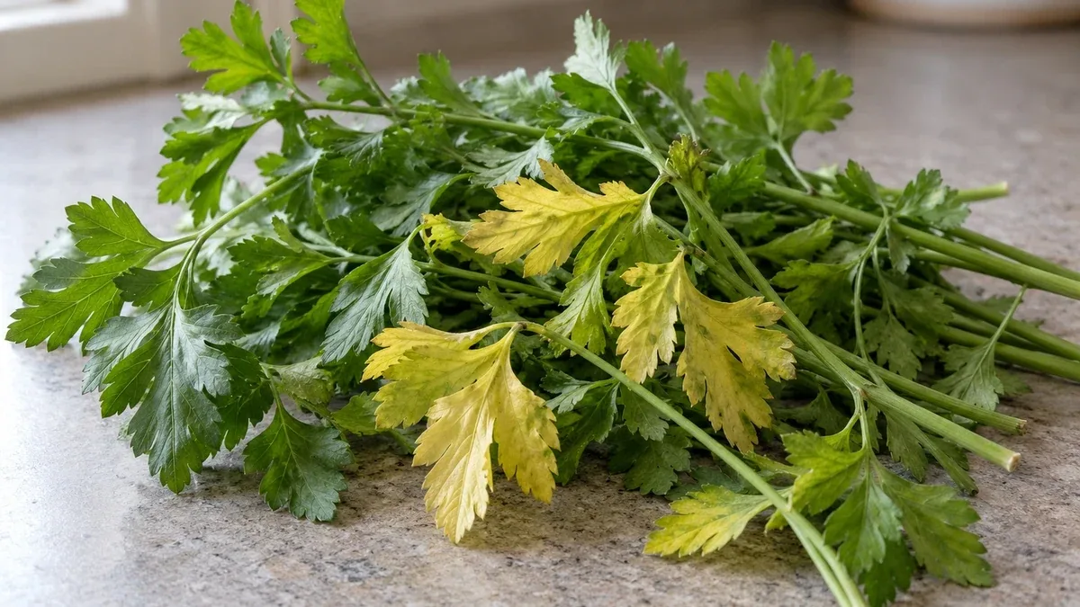 Prezzemolo in vaso con foglie gialle: cosa verificare